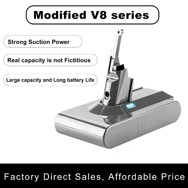 Batterie Dyson V8 pour aspirateur Dyson V8, compatible avec les modèles SV10, V8 Animal, V8 Absolute, V8 215681, V8 Motorhead.