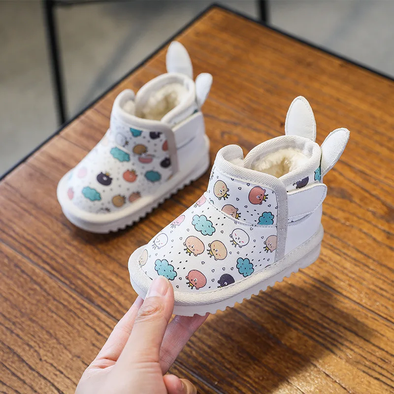 Children's Snow Boots Autumn and Winter Baby Shoes 0-1 Year Old Soft Soled Walking Shoes Anti-skid and Warm Cotton Shoes