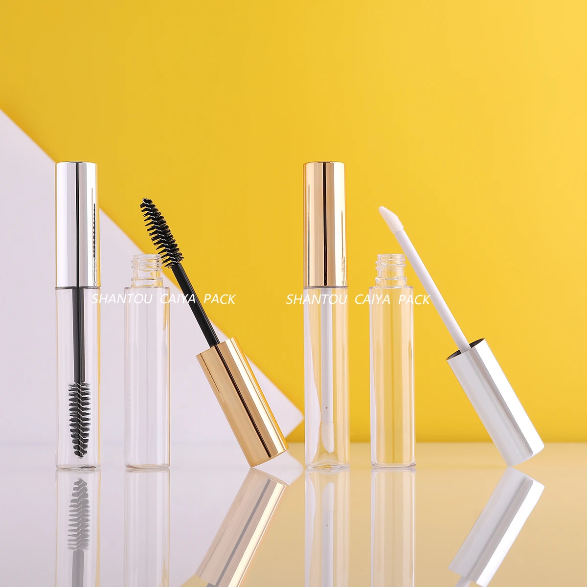 

Hot Sale 10ml Empty Lip Gloss Tubes with Gold Silver Metallic Lid Mascara Tube Eyelash Bottle Cosmetic Packing Containers