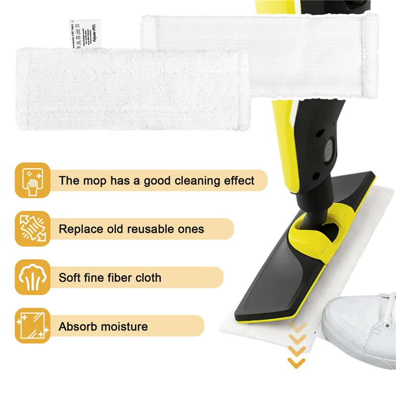 ABKR-6 Pcs Microfiber Mop Cloth Pad For Karcher Easyfix SC 2, SC 3, SC 4, SC 5 Steam Cleaner Durable Replacement Accessories