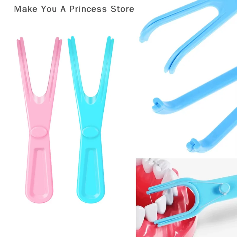 1/5Pcs Y Shape Plastic Dental Floss Rack Reusable Pick Holder Teeth Clean Care Tool Without Dental Floss Oral Hygiene Toothpick