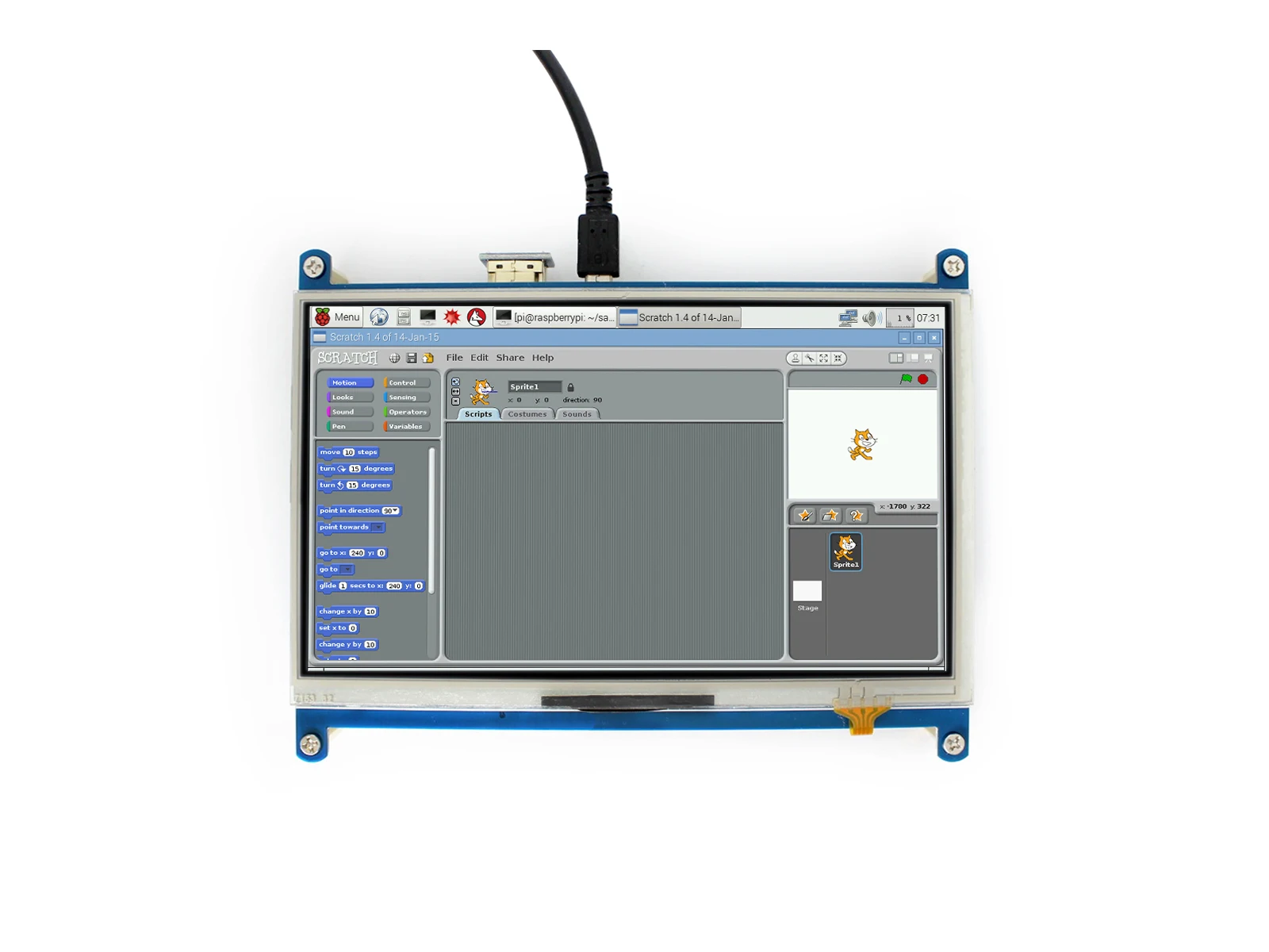 Imagem -05 - Waveshare-tela Sensível ao Toque Resistiva Raspberry pi Lcd de 1024x600 Hdmi Tela Ips