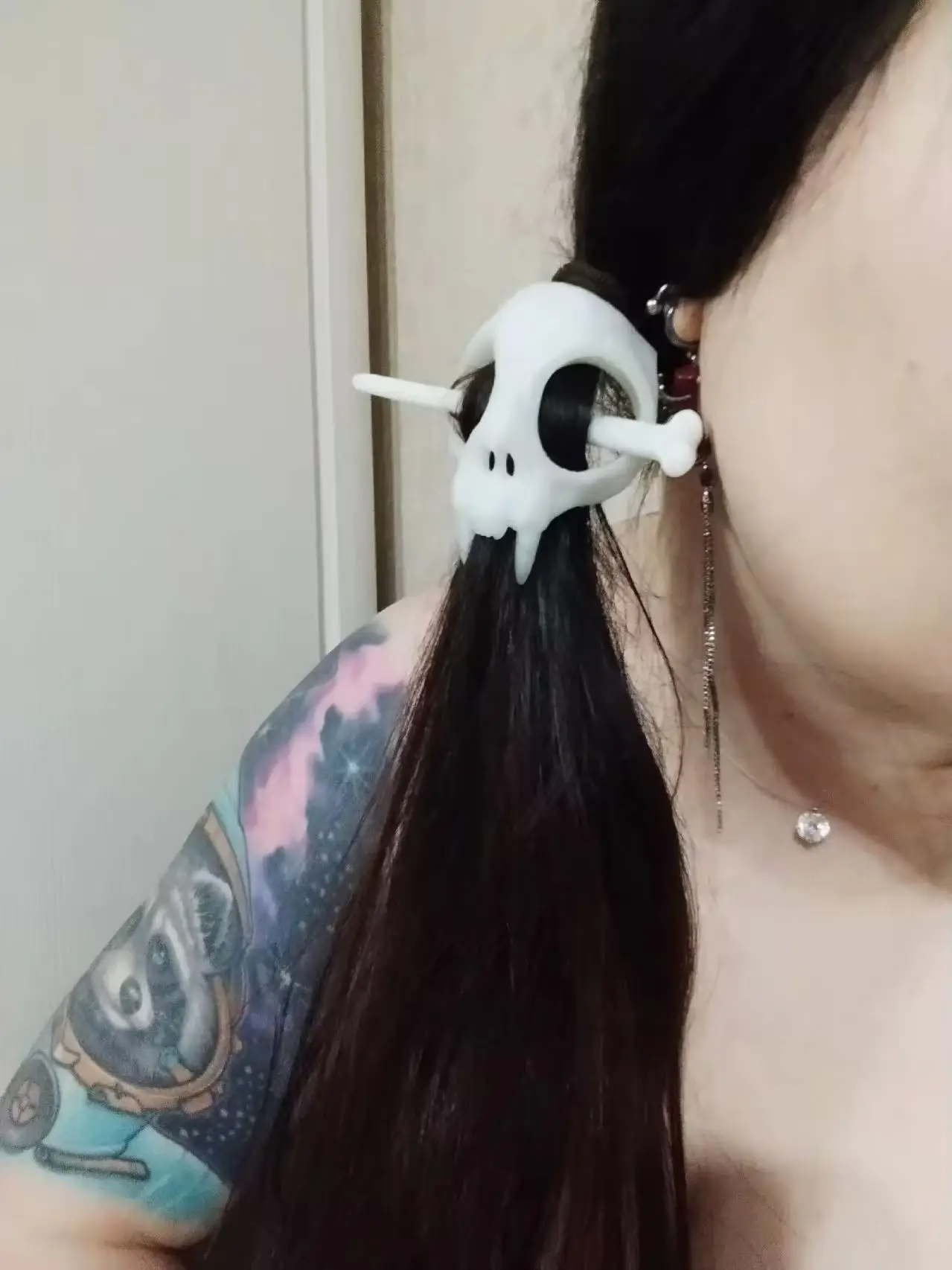 

Halloween Ghost Skull Mini Hair Sticks Head Skeleton Punk Hairpin Gothic Headwear Lumious Hair accessories