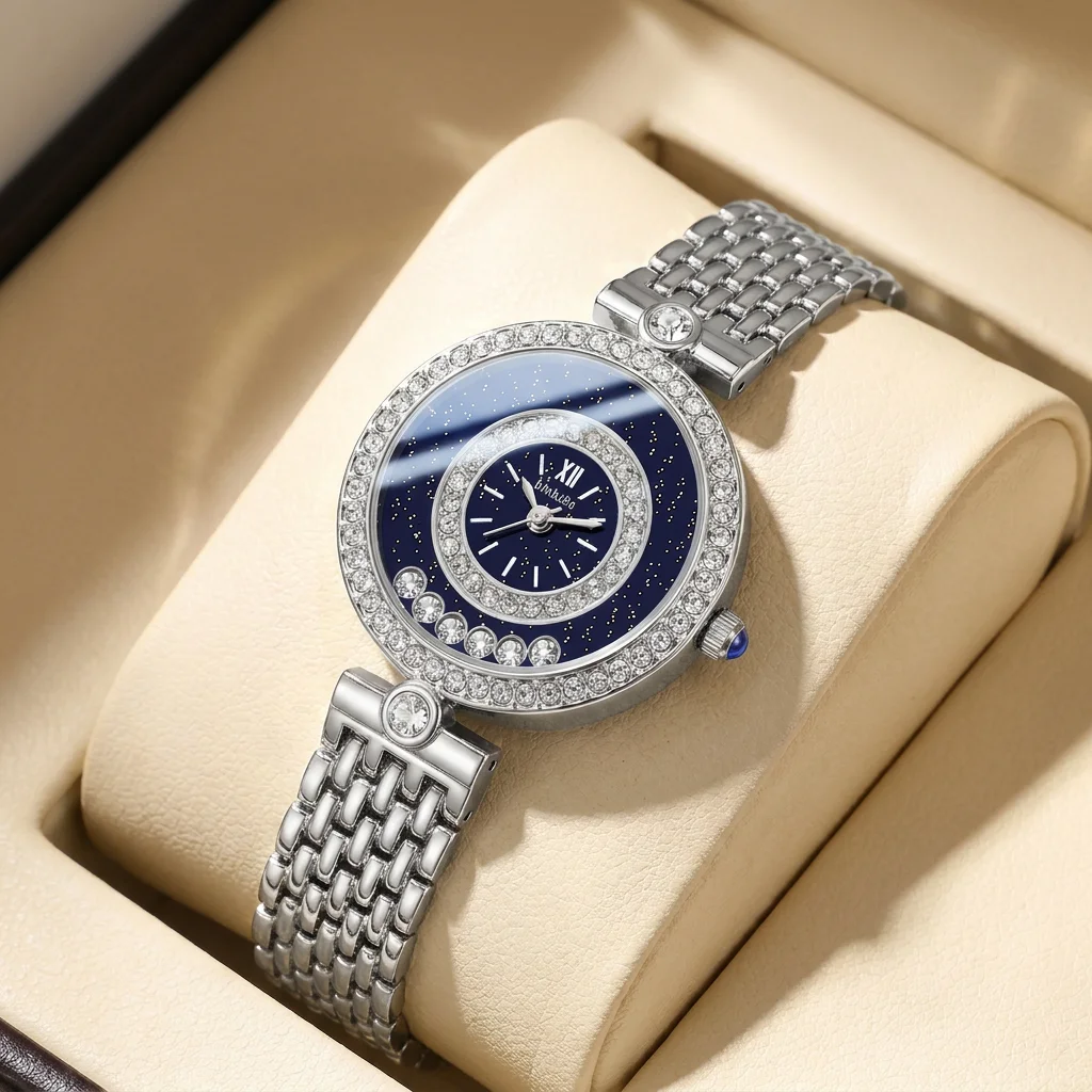 1pcs Women's blue dial alloy strap vintage fashion classic fashion details Quartz Watch for business party holiday