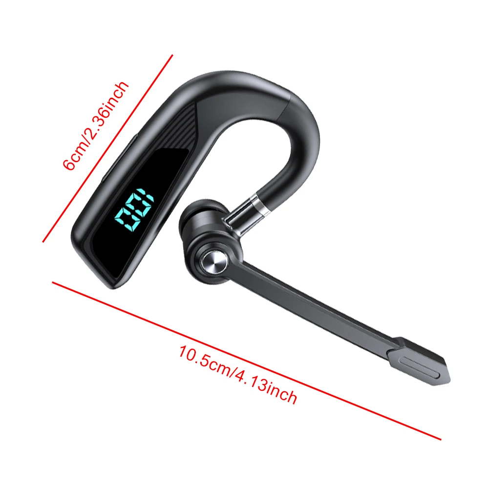 Bluetooth-Compatible 5.2+EDR Hands Free Headphone with Dual Noise Canceling Microphone Wireless Earpiece for All Smart Phones