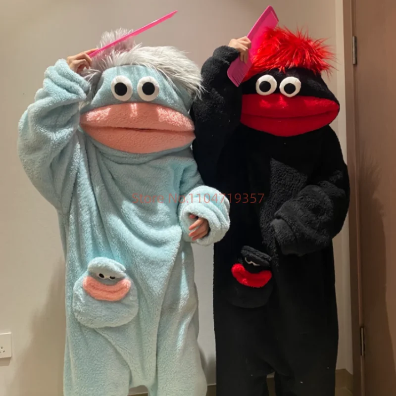 

Hooded Kawaii Fleece One Piece Pajamas Cute Cartoon Couple Cosplay Costume Cute Long Sleeves Home Sleepwear Outerwear Toys Gifts