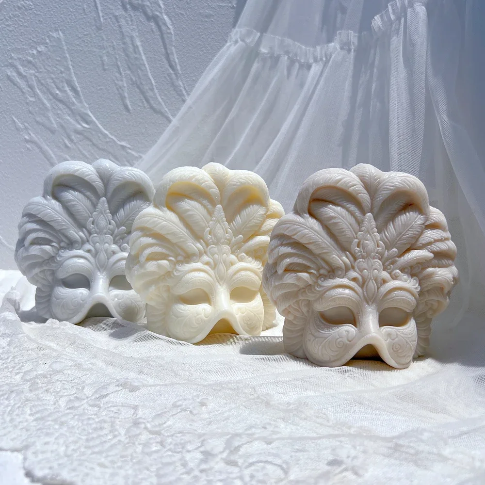 

Mardi Gras Masks Candle Silicone Mold Feather Mask Soy Wax Tool Candle Mold For Carnival Party