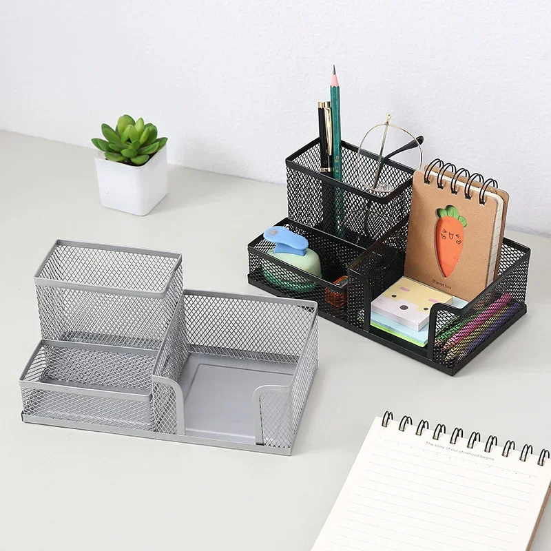 Desktop Creative Iron Grid Storage Racks Books Document Bags Classification Induction Essential Storage Tools for School Offices