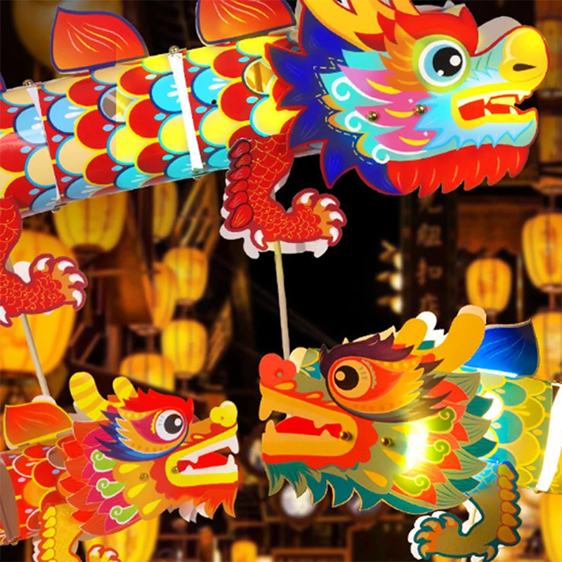 Diy Chinese Dragon Handmade Diy Lantern Kit Ancient Style Lanterns Dragon Diy Kit For Kids Mid-autumn Spring Festival