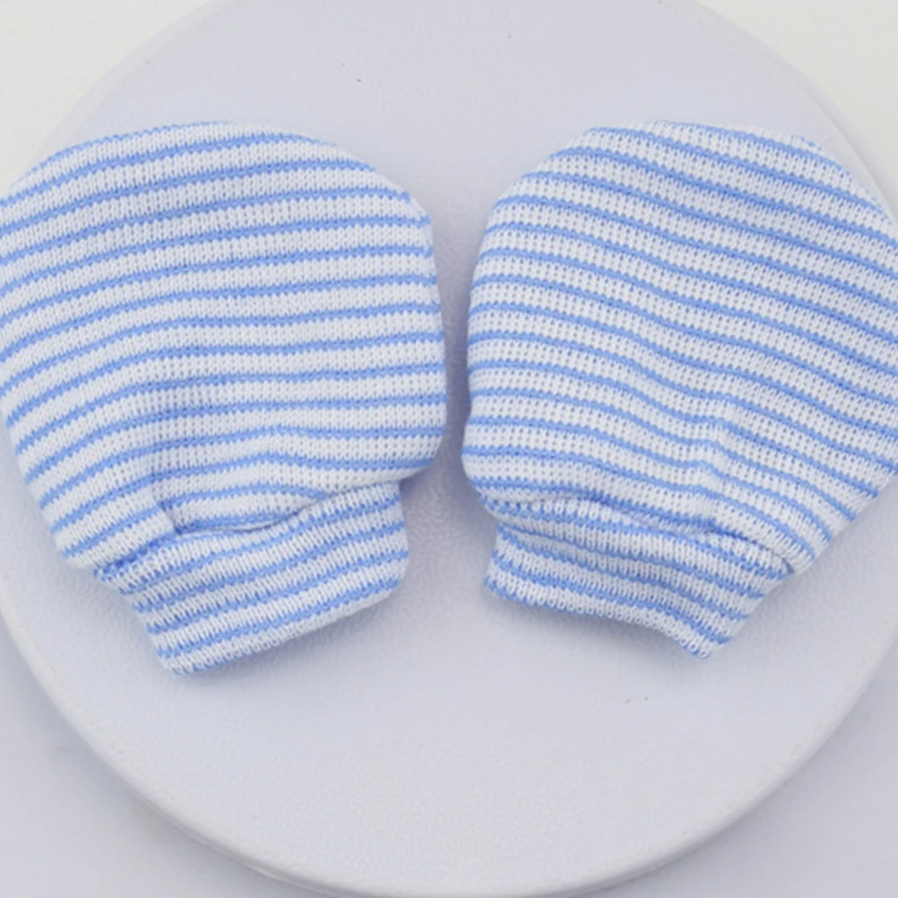 

6 Pairs Baby Hand Cover Anti-scratch Mittens Newborn Cotton Protective Gloves Soft Elastic Bright Color Match Clothes Winter