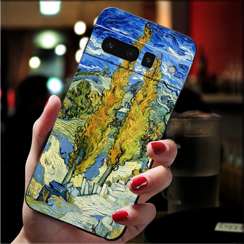 حافظة هاتف لهاتف جوجل بيكسل 10 9 برو XL 9A 8 7 6 برو بيكسل 8A 7A 6A بكسل 8 7 6 5 فان جوخ كلود مونيه حديقة لوتس #5