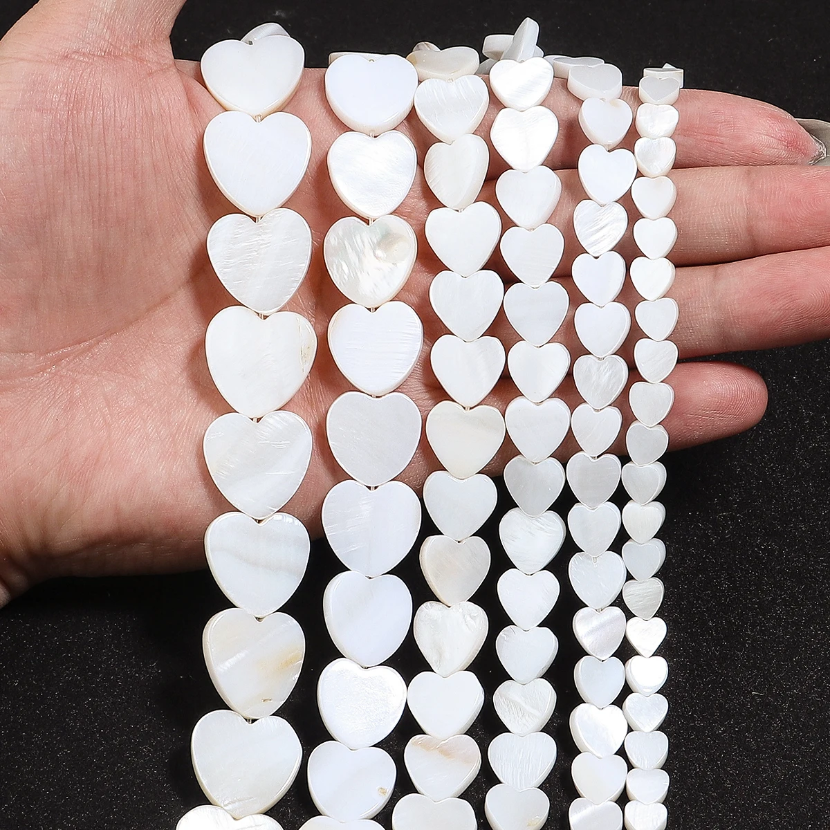 Natürliche Süßwasser Herz Shell Perlen Weiß Perlmutt Shell Lose Perlen Für DIY Schmuck Machen Armbänder Halskette Liefert