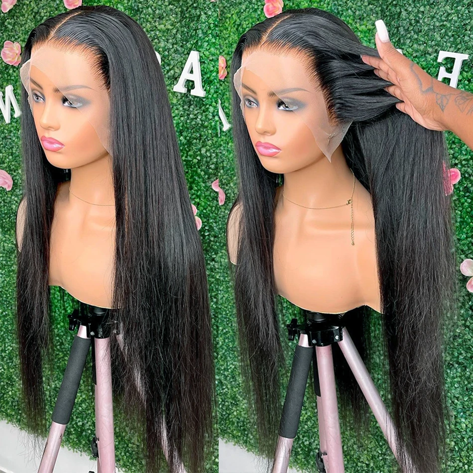 13x4 Lace Frontal Wig Human Hair Pre Plucked 30 36 40 Inch Straight Lace Front Wig For Women 4x4 Closure Hd Lace Wig Brazilian