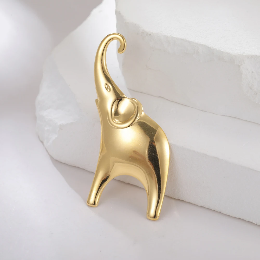 Dawapara Good Luck Elephant Brosche Pin Afrika Tier Totem Minimalistische Accessoires Broschen aus Edelstahl – Detail 15