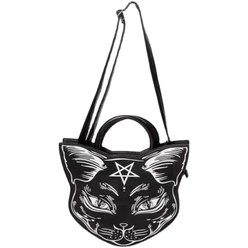 Dark Metal Black Gothic Sweet Cat Graphics Pentacle Pentgram Goth Bag Witch Cute Cosplay Bags Harajuku