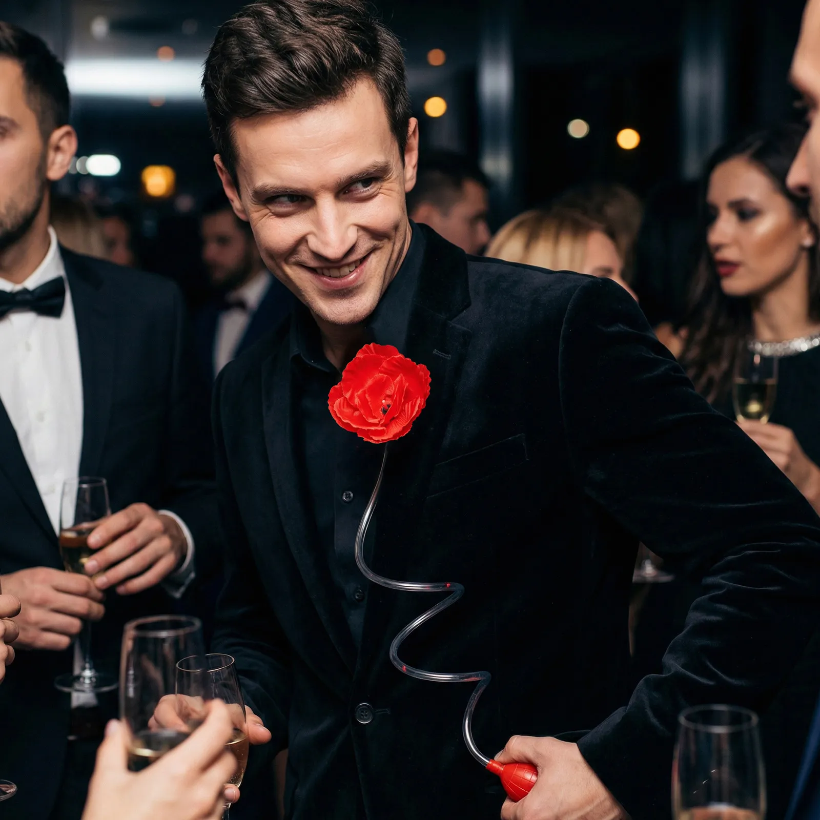 

2Pcs Prank Squirt Rose Realistic Artificial Flower Funny Joke Squirting Water Party Trick Prank Poop Halloween Pranks for Adults