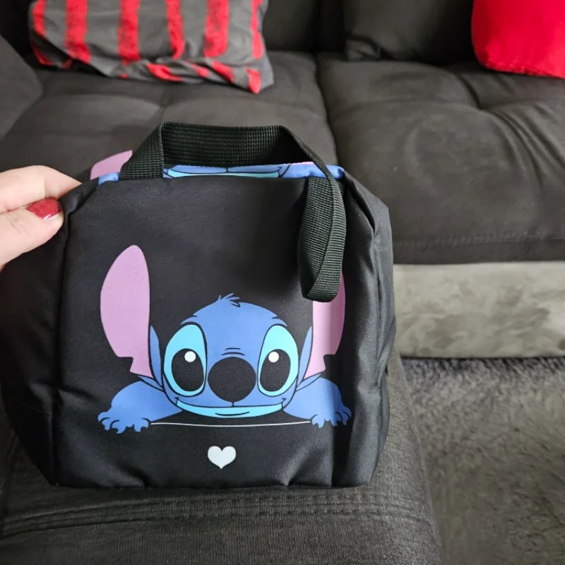 Stitch Lunch Bag Cute Large Capacity Storage Bag Cartoon Printed Bag Primary School Picnic Bag Portable Lunch Box Bag for Work