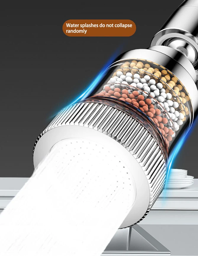 360° Rotation Kitchen Faucet Extender Anti-Splash Aerator Pressurized Water Filter Nozzle for Water Purification Saving Water