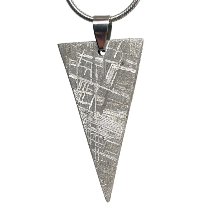 Natural Gibeon Meteorite Sharp Triangle Pendant Authentic Meteorite Widmanstätten Texture Collectible Jewelry Gift LK168