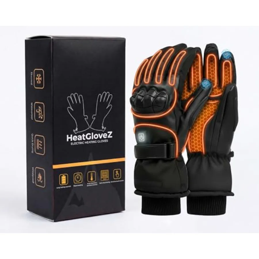 

Rechargeable Heated Gloves Touchscreen Waterproof Electric Ski Pair for Men and Women Winter Work Hunting Camping Hiking Snowbo