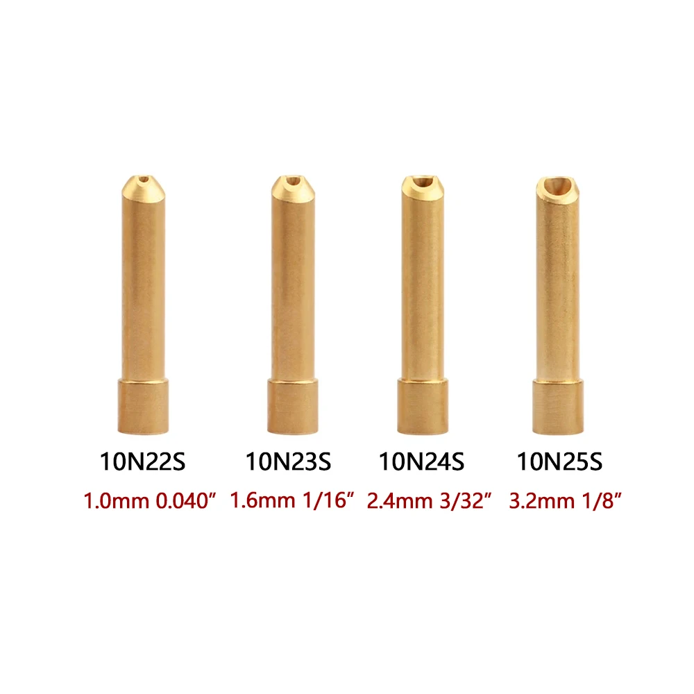 10/20PCS Tig Tungsten Electrode Collet 1.0/1.6/2.4/3.2MM 51mm 10N22S 10N23S 10N24S 10N Series For WP17/18/26 TIG Welding Torch