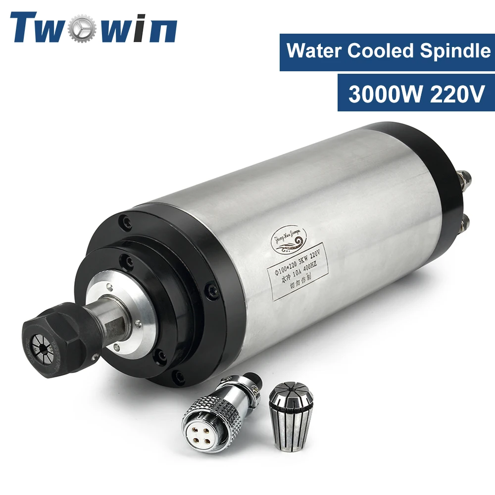 

3KW CNC Spindle Water Cooled 220V 400Hz 24000rpm DIY Laser Machine Tool Part Accessories For Engraving Machine Router