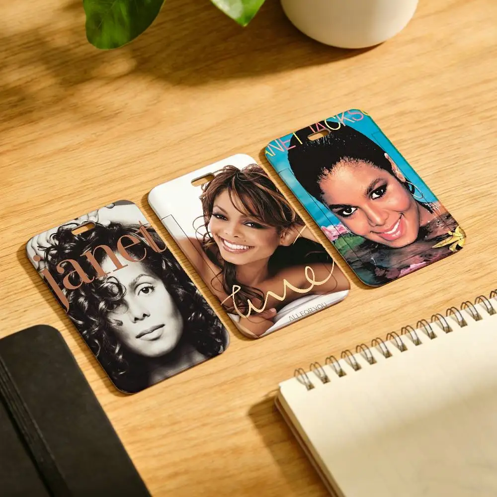 Cool Singer J-Janet J-Jackson Lanyard Pull Back Clip Holder and Card Holder Rotating Back ID Card Family Gift