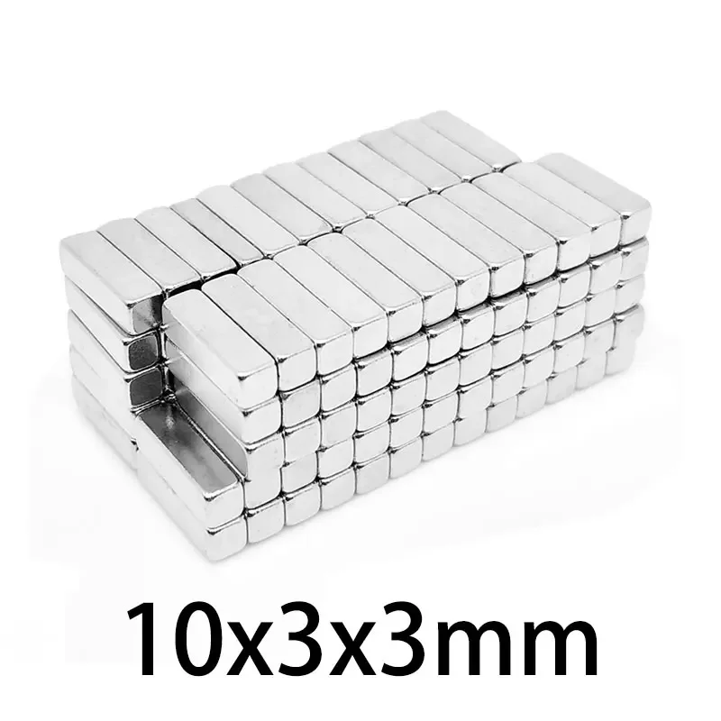 10~500PCS 10x3x3 sheet Strong Neodymium Magnets Thickness 3mm Block Permanent Magnet 10x3x3mm Powerful Magnetic Magnets 10*3*3