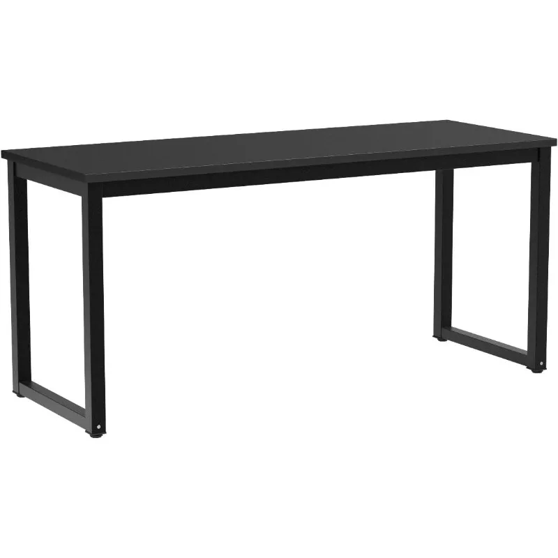 

63 inch Computer Desk,Modern Simple Style,Extra 1" Thicker Wooden Tabletop and Black Metal Frame,Black