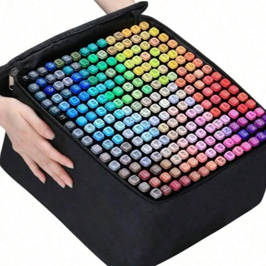 

120 Colors Dual Tip Artist Alcohol Markers Set With Carrying Case - Perfect For Coloring, Drawing, Sketching, Card Making And Illustration - Perfect For Adults.