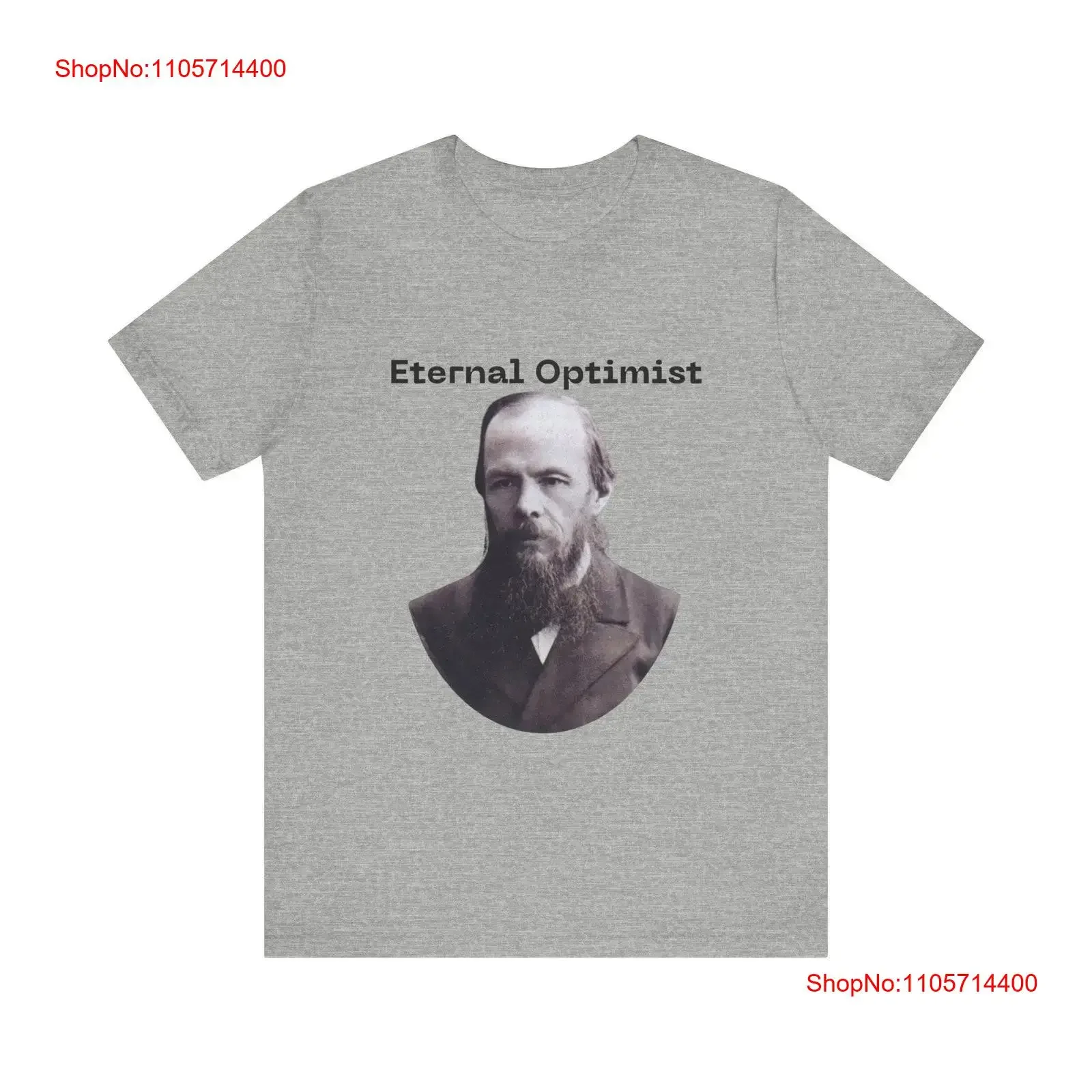 The Eternal Optimist Fyodor Dostoevsky T Shirt Classic Literature for Book Lovers Deep Thinkers vintage Washed