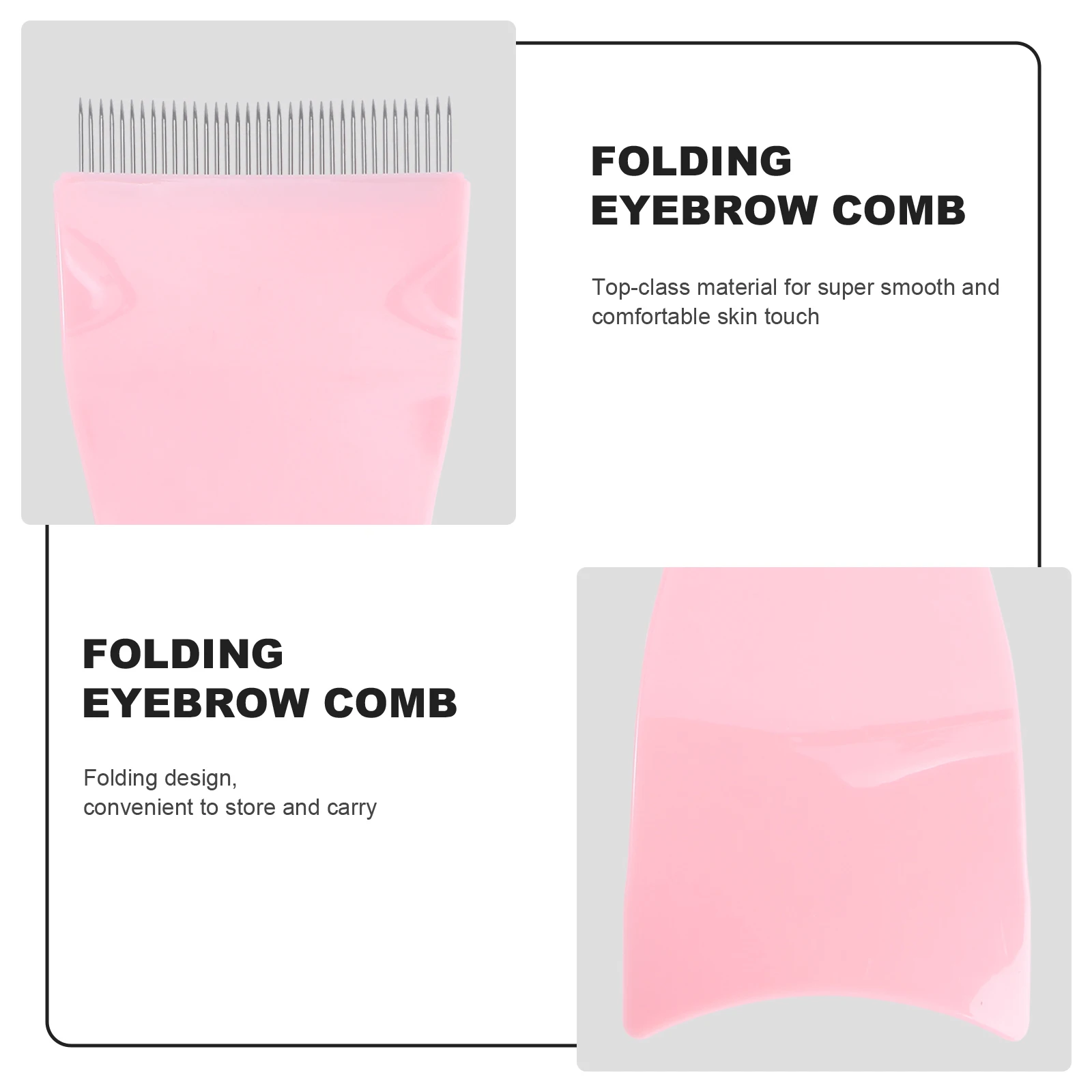 

2PCS Eyebrow Comb Folding Steel Needle Brow Comb Portable Steel Needle Brow Comb Compact Brow Row Comb Practical Eyebrow
