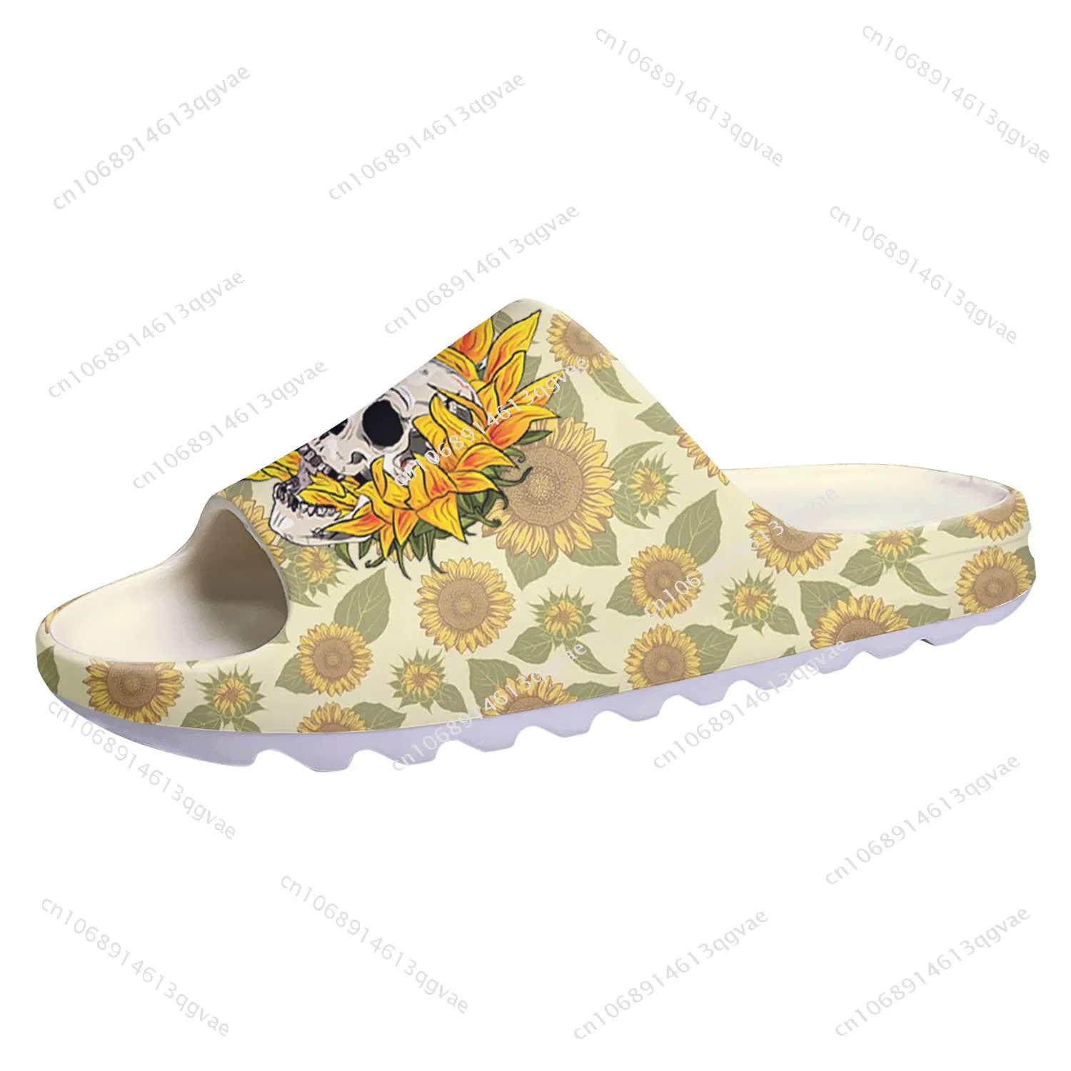 Sunflower Skull Soft Sole Sllipers Home Clogs Customized Water Shoes Mens Womens Teenager Stepping on Shit Bathroom Sandals