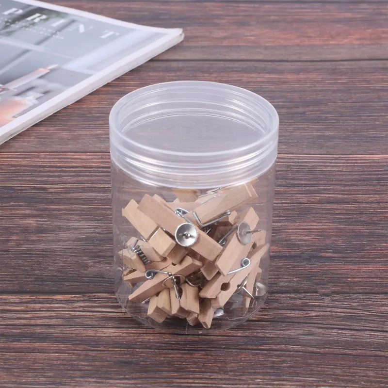 Push Pins With Wooden Clips Pushpins Tacks Thumbtacks, Creative Paper Clips With Pins For Cork Boards Notes Photos Wall And Craf