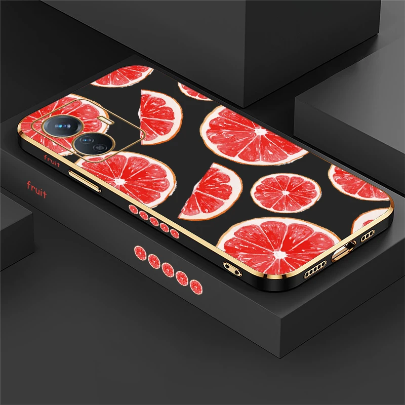 Protezione dell'obiettivo Cassa Del Telefono Per Vivo T1 5G Z1X Z1i Z5i U3 U10 U20 T1 Pro Z3 Z3X Z3i Modello Arancione Placcatura Copertura Antiurto