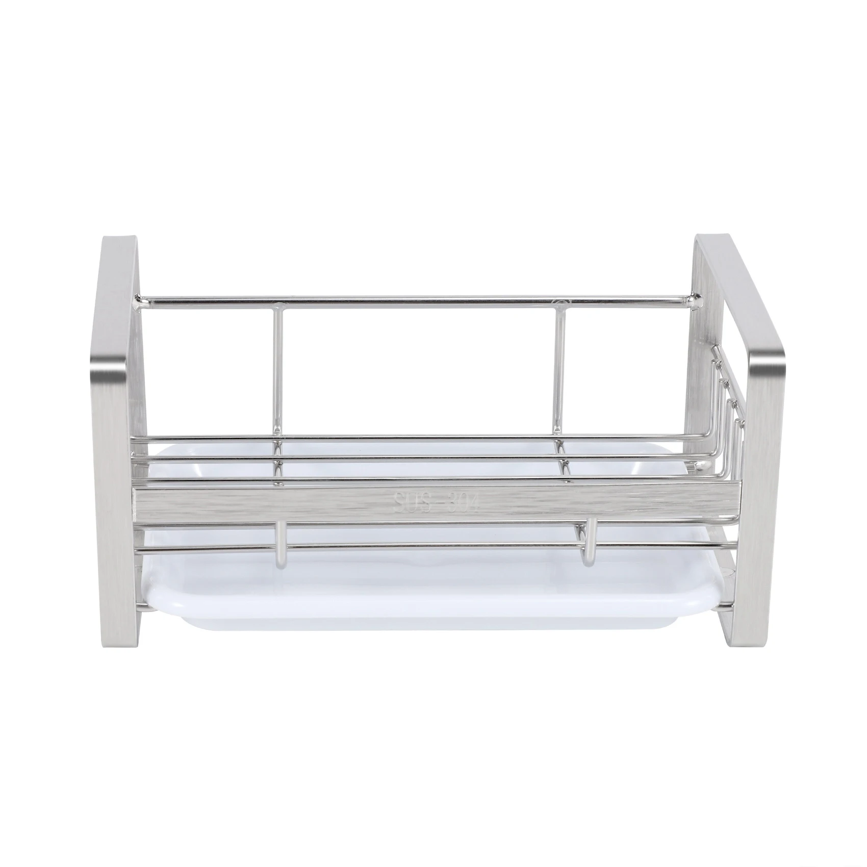 AA14 Sponge Holder, Sponge and Soap Holder for Kitchen Sink, 304 Stainless Steel Kitchen Dish Soap Tray Organizer