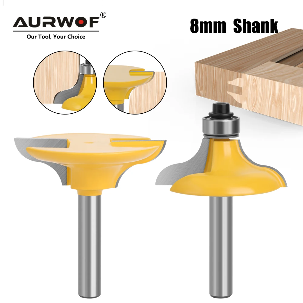 AURWOF 2pcs 8mm Shank Entry Door For Long Tenons Router Bit Woodworking Cutter Bits Tenon Cutter For Woodworking Tool MC02068