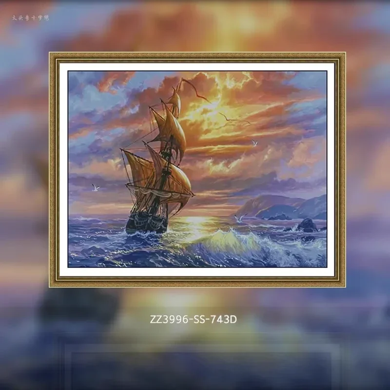 【ZZ3996- returns home】 Cross Stitch Hand Embroidery Kit 14CT 16CT, Creative Needlework Project, Cotton Thread Set