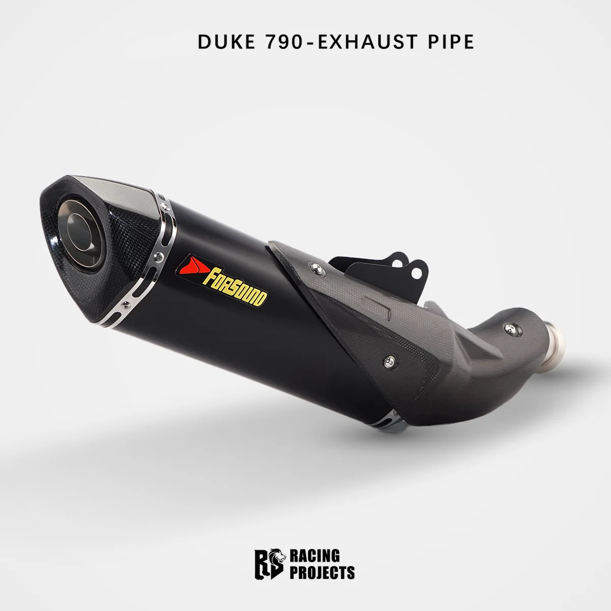 RS pour KTM790 pointe hexagonale d'échappement en Fiber de carbone avec cintre de course intégré milieu pour silencieux arrière système d'échappement de moto