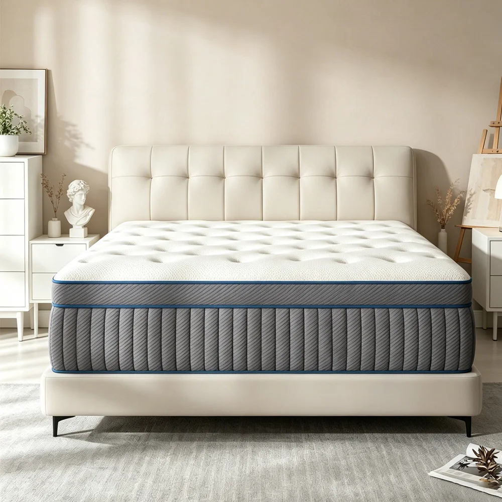 Hybrid Pocket Spring Eco-Friendly Bed Mattress Pressure-Relieving Breathable Gel Memory Foam Orthopedic for Hotel Home Bedroom