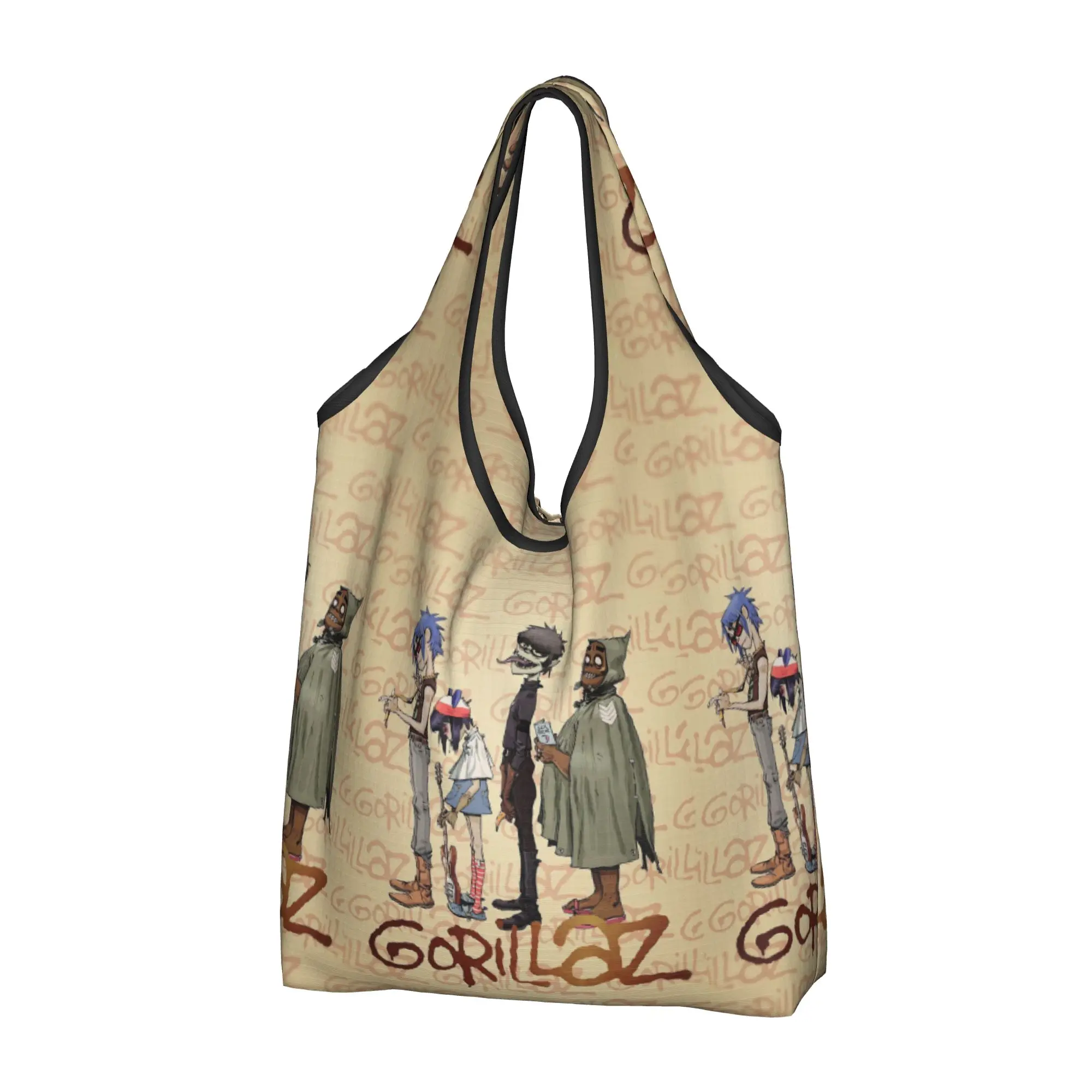 Cute G-Gorillazes Animes Heavy Metal Shopping Tote Bags Portable Comic  Groceries Shopper Shoulder Bag