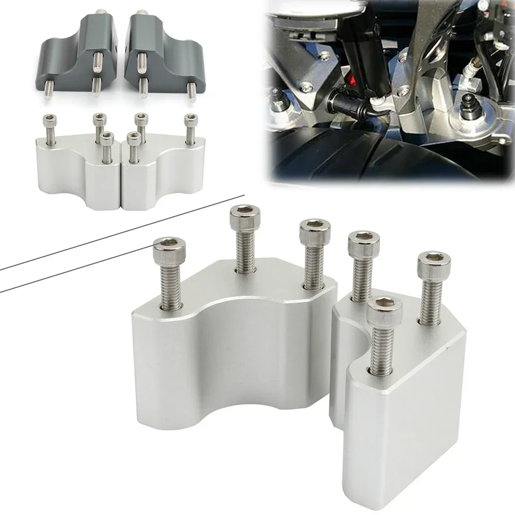 for Kawasaki Concours 1400 ABS 1400GTR 2008-2022 Titanium/Silver Aluminum Motorbike Handlebar Riser Spacer Kit