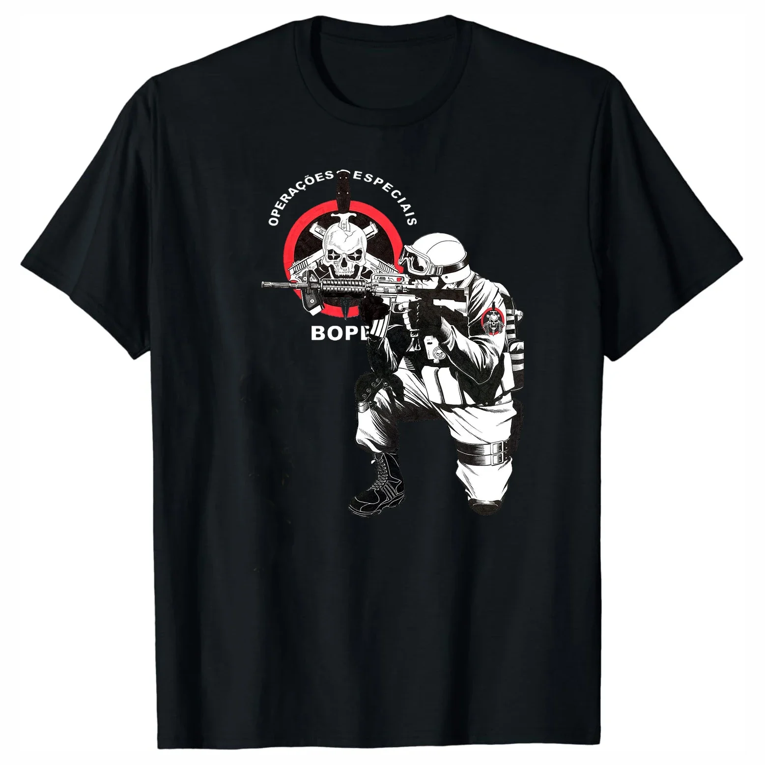 

Batallón de Operaciones Policiales Especiales Brazil BOPE T-Shirt 100% Cotton O-Neck Short Sleeve Casual Mens T-shirt Size S-3XL