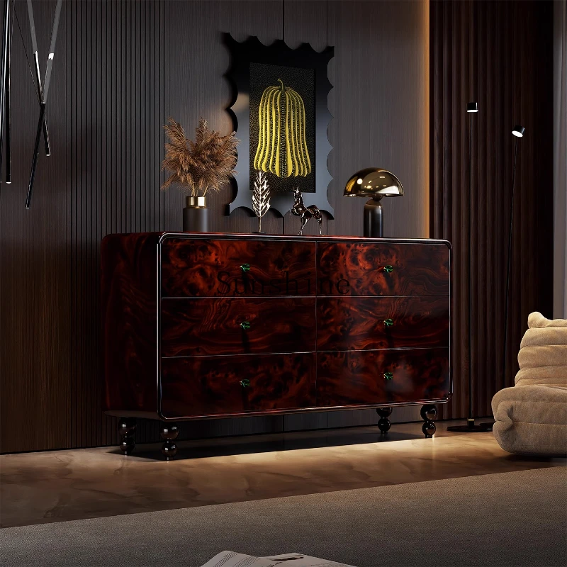 

Light luxury solid wood bedroom storage cabinet Home storage drawer cabinet Multifunctional storage