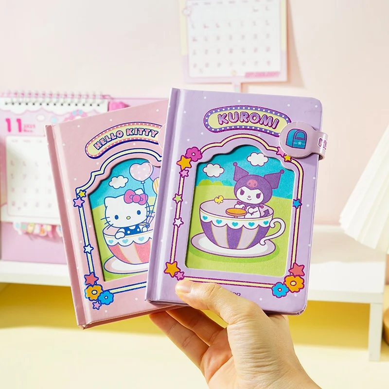 4pcs/lot Sanrio Kuromi Melody Cinnamoroll Kitty Memo Pad Cute Portable Note Book Diary Planner Stationery Gift School Supply
