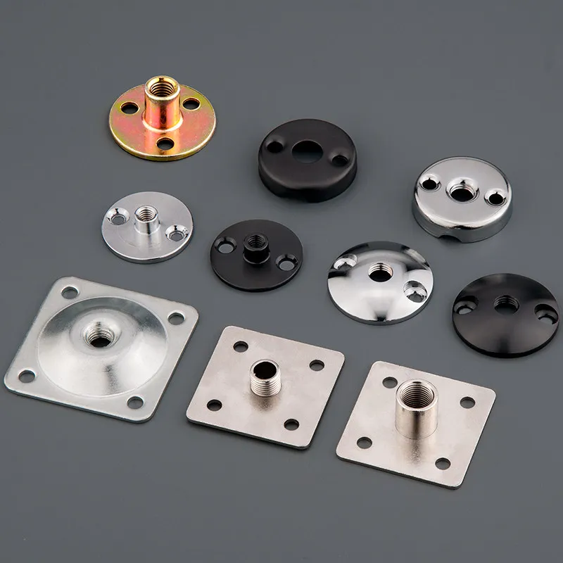 1Pcs Square Iron Plate Galvanized Base Cabinet Lamp Fixing Plate with Screw Mouth Hanging Plate Bracket Bottom Bracket M6 M8 M10