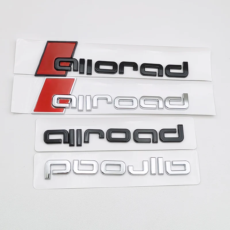Emblema 3D ABS cromado negro con letras Allroad para la cajuela del coche, insignia para Audi A4 B8 B9 A6 C5 C7 C8 Allroad, adhesivo, accesorios para auto.