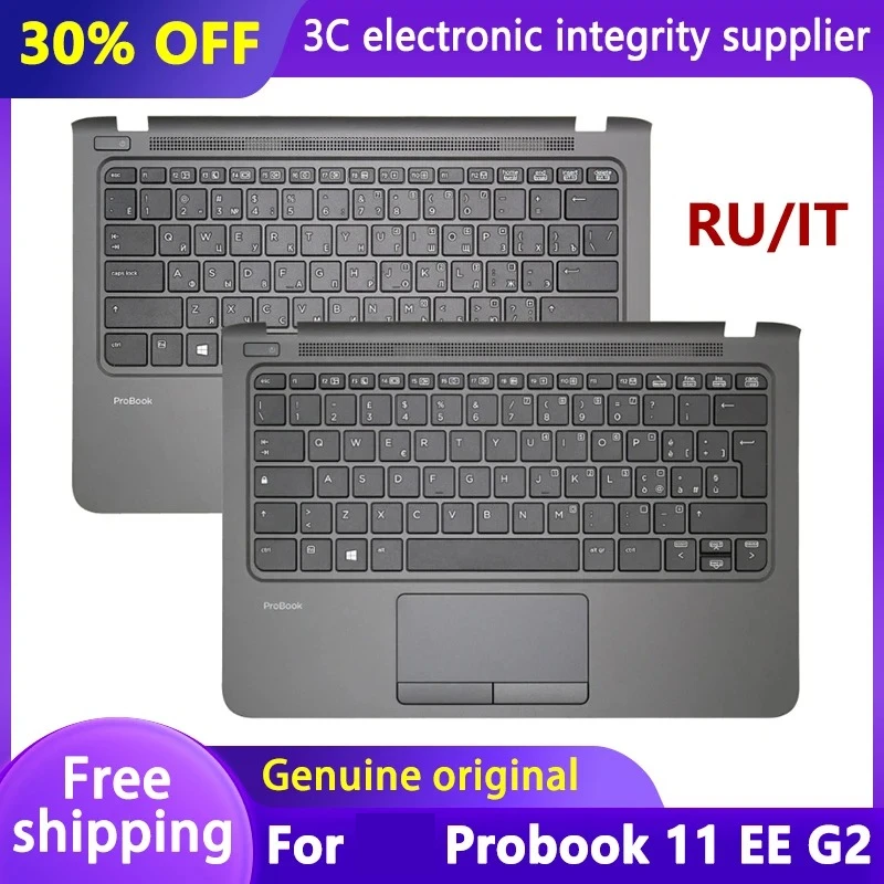 

Новая оригинальная клавиатура RU/IT для ноутбука Probook 11 EE G2, верхний чехол с сенсорной панелью, упор для рук, верхняя крышка, замена клавиатуры, коричневый