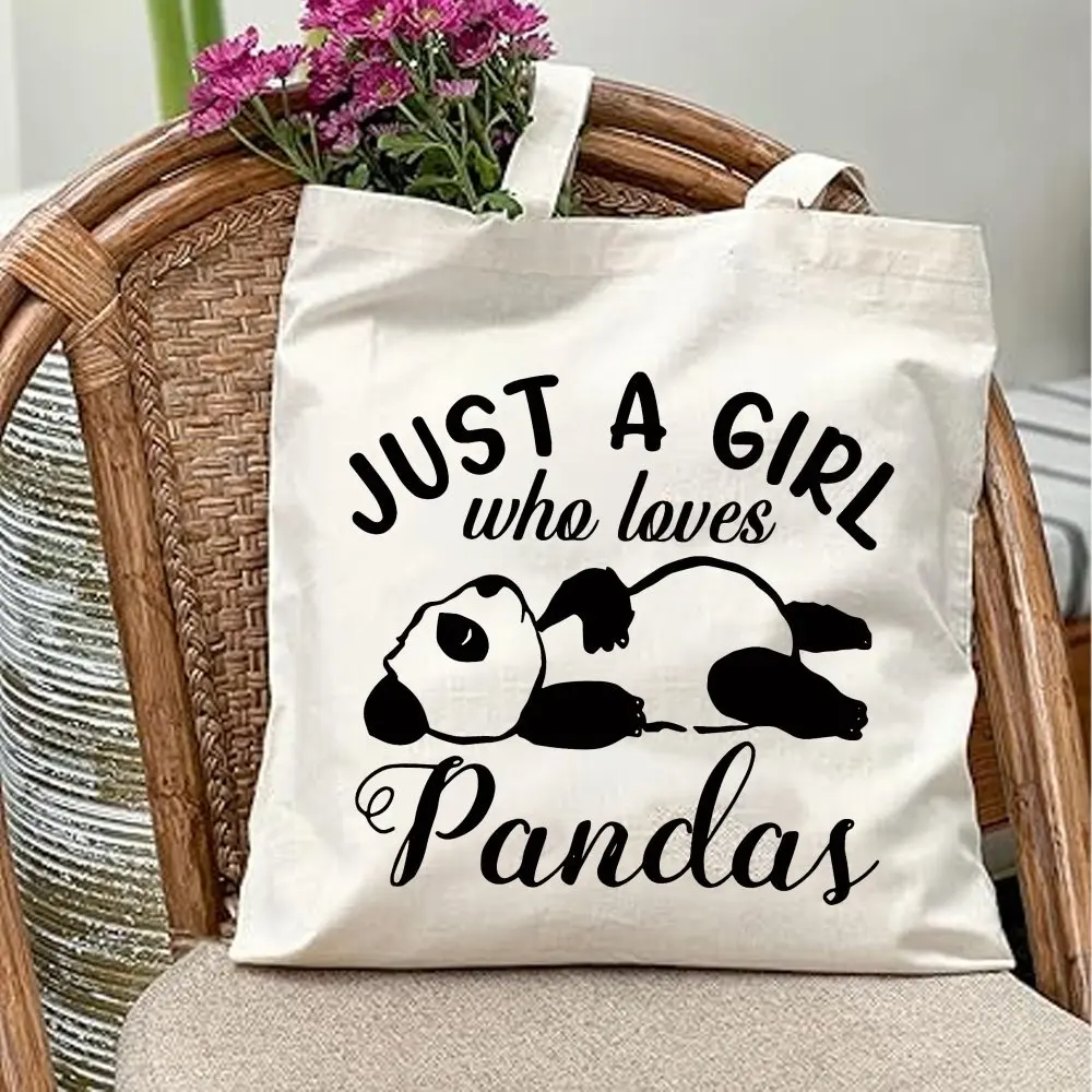 A Fashion Panda Theme printed canvas tote bag, suitable for 
