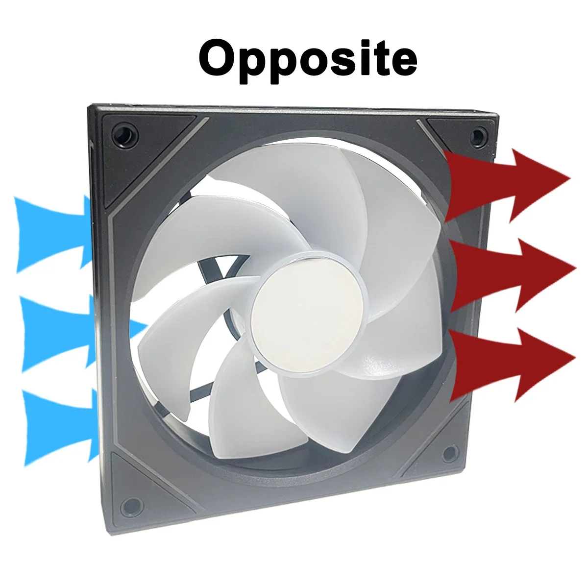 Iwongou Pc Hoes Ventilator Zwart Tegenover Drievoudige Spiegel Circulatie Argb 120Mm 4-Pin Pwm Pc Stille Koelventilator Met Laag Geluidsniveau